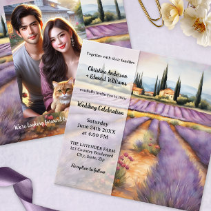 Mediterranean Lavender Farm Country Wedding Invitation