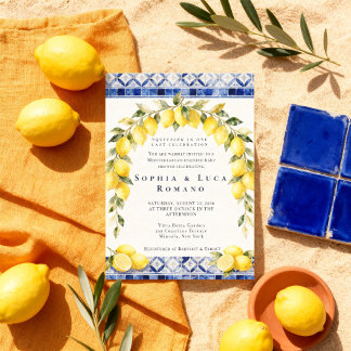Mediterranean Lemon Amalfi Coast Baby Shower Invitation