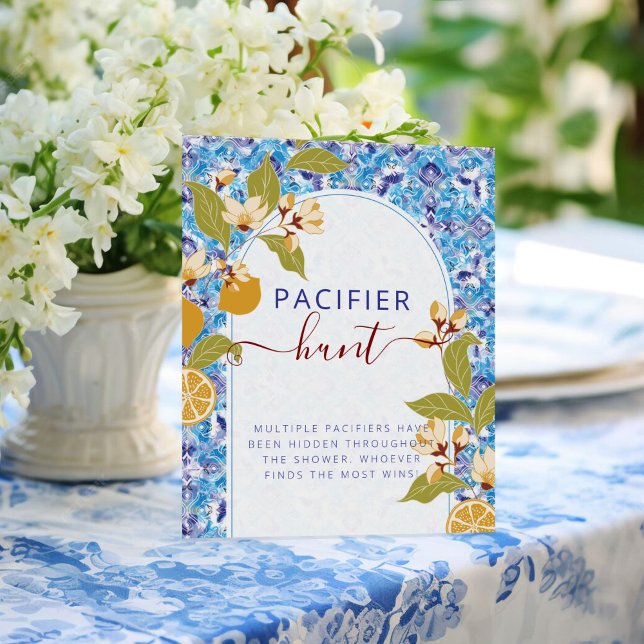 Mediterranean Lemon Amalfi Coast Baby Shower Poster (Creator Uploaded)