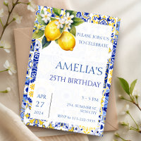 Mediterranean Lemon Amalfi Tiles Italian Birthday 