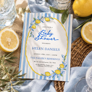 Mediterranean Lemon Baby Shower Invitation