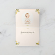 Mediterranean Lemon Baby Shower Thank You Card | W