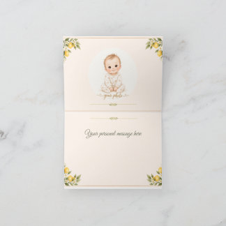 Mediterranean Lemon Baby Shower Thank You Card | W