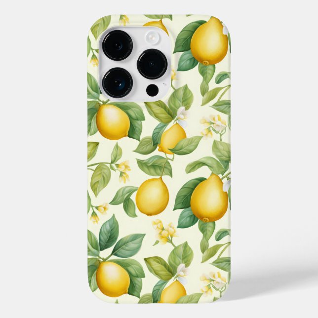 Mediterranean Lemon Blossoms Citrus Case-Mate iPhone Case (Back)