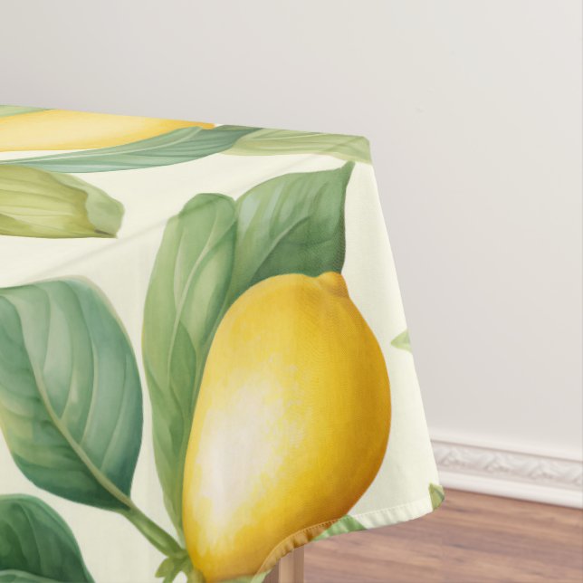 Mediterranean Lemon Blossoms Citrus Tablecloth (In Situ)