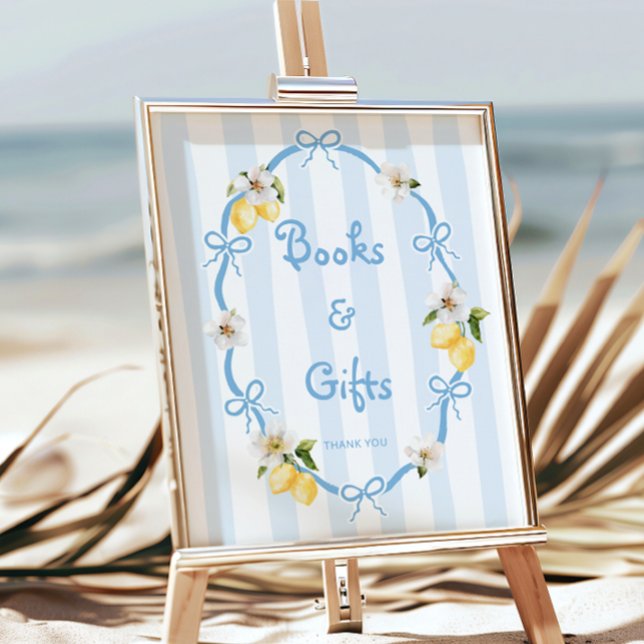 Mediterranean Lemon Blue Bows Books and Gifts Poster (Creator Uploaded)