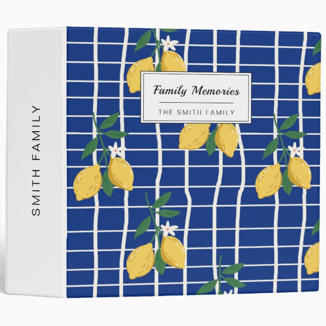 Mediterranean Lemon Branch Pattern Binder (Front/Spine)