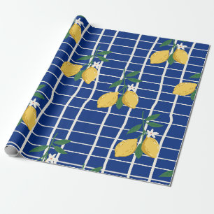 Mediterranean Lemon Branch Pattern Wrapping Paper