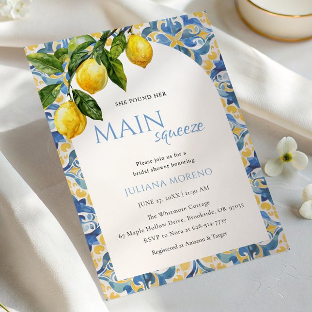 Mediterranean Lemon Bridal Shower Celebration Invitation (Creator Uploaded)