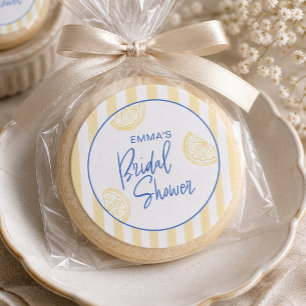 Mediterranean Lemon Bridal Shower Classic Round Sticker
