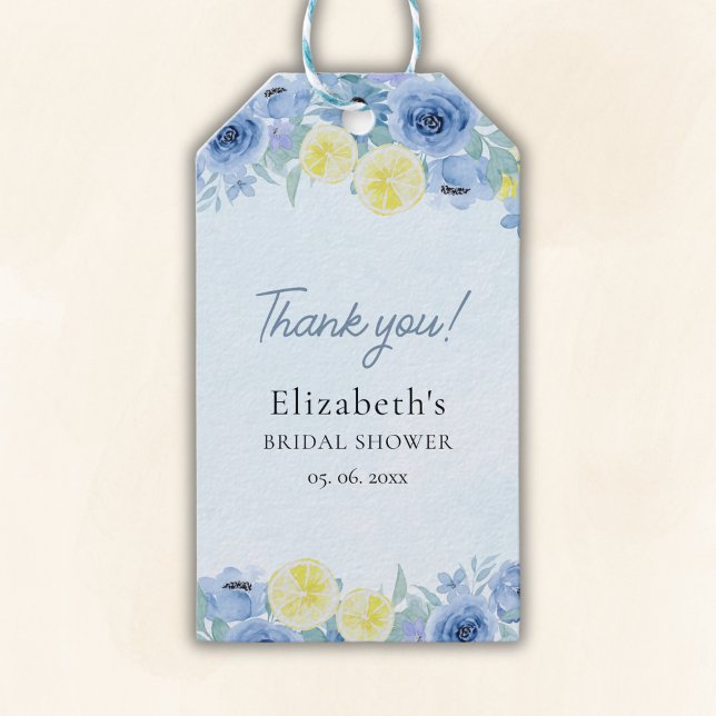 Mediterranean Lemon Bridal Shower Gift Tags (Creator Uploaded)