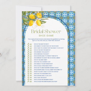 Mediterranean Lemon Bridal Shower Shoe Game Card
