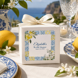 Mediterranean Lemon Bridal Shower Square Sticker