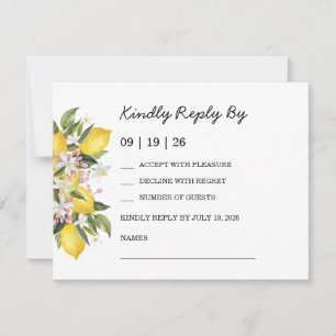 Mediterranean Lemon Citrus Wedding Collection RSVP Card