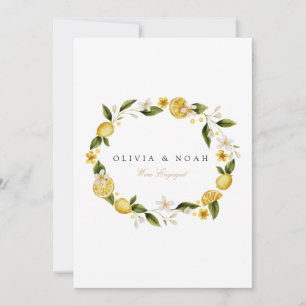 Mediterranean Lemon Engagement Announcement Card