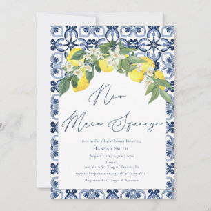 Mediterranean Lemon Main Squeeze Baby Shower Invitation