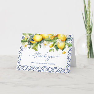 Mediterranean Lemon Main Squeeze Bridal Shower Thank You Card