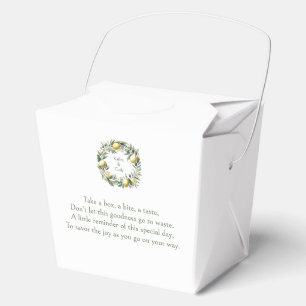 Mediterranean Lemon & Olive Take Me Home Leftover Favor Box