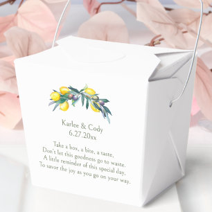 Mediterranean Lemon & Olive Take Me Home Leftover  Favor Box