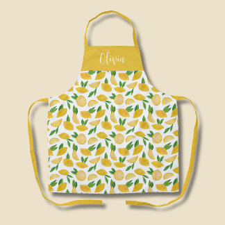 Mediterranean Lemon pattern Apron