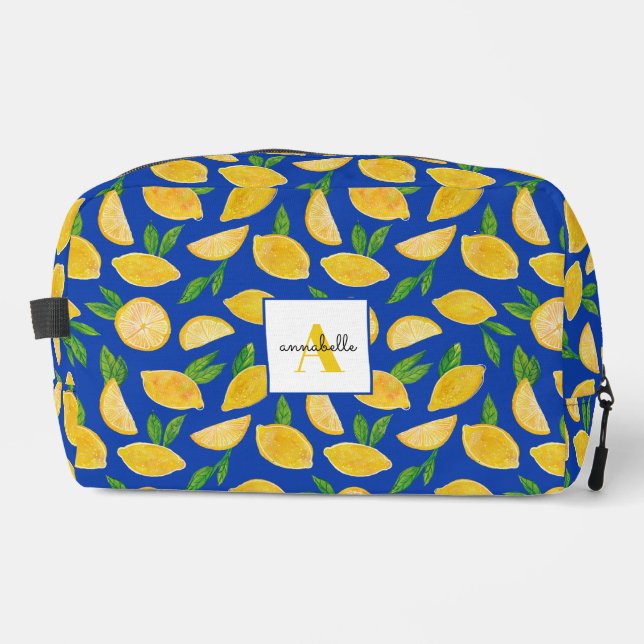 Mediterranean Lemon pattern Dopp Kit (Front)