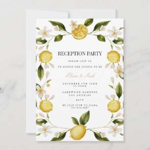 Mediterranean Lemon Reception Invitation Card