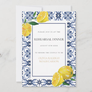 Mediterranean Lemon Rehearsal Dinner Invitation