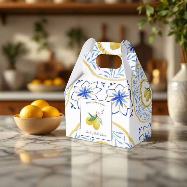 Mediterranean Lemon-Themed Wedding/Bridal Shower Favor Box (Mediterranean Lemon-Themed Wedding/Bridal Shower Favor Boxes)