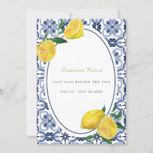Mediterranean Lemon Tile Bachelorette Weekend Card