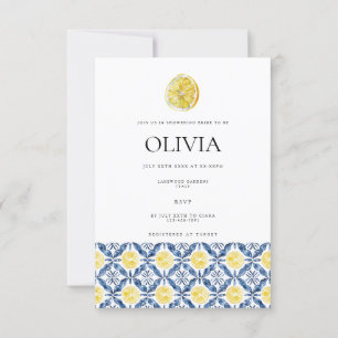 Mediterranean Lemon Tile Bridal Shower Card