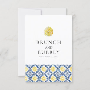 Mediterranean Lemon Tile Bridal Shower Card