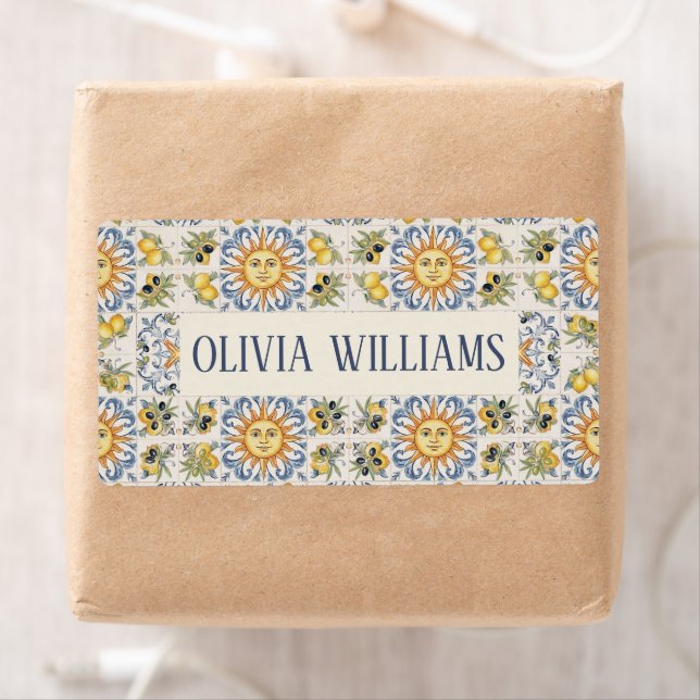 Mediterranean Lemon Tile Italian Coastal Design (En situation)