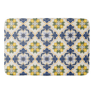 Mediterranean Lemon Tile Italian Talavera Bath Mat