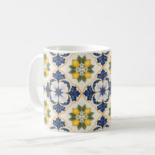 Mediterranean Lemon Tile Italian Talavera Coffee Mug