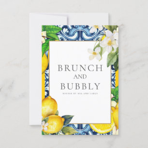 Mediterranean Lemon Tiles Bridal Shower Card