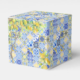 Mediterranean Lemon Tiles Favor Box
