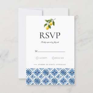 Mediterranean Lemon Tiles RSVP Card