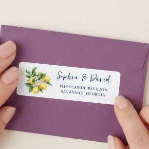 Mediterranean Lemon Watercolor Wedding Address