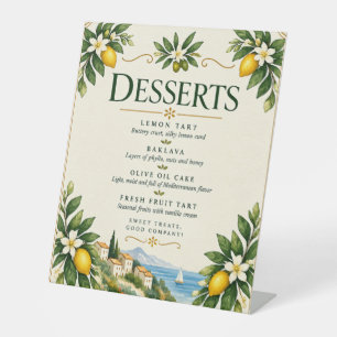 Mediterranean Lemon Wedding Dessert Sign   Italian