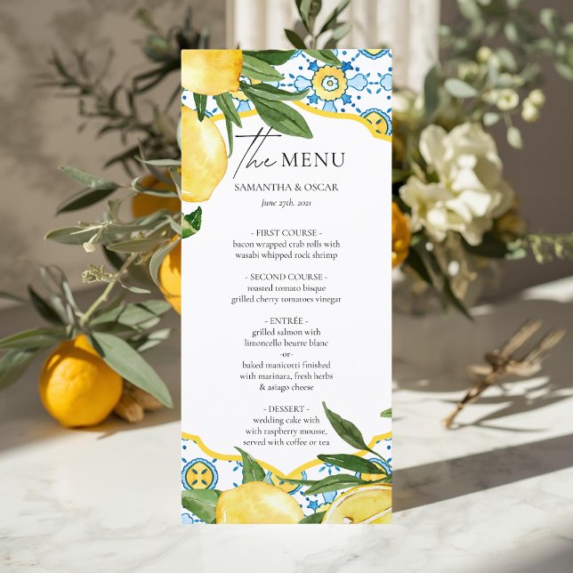 Mediterranean Lemon Wedding Menu (Créateur téléchargé)