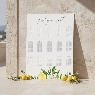 Mediterranean Lemon Wedding Seating Chart 
