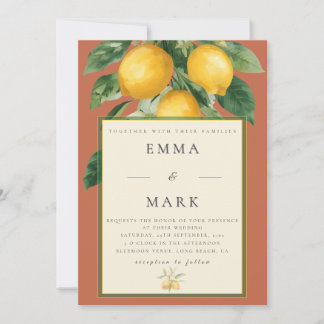Mediterranean Lemon with QR Code | Terracota Invitation