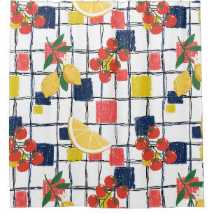 Mediterranean Lemons and Tomatoes Plaid