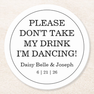 Mediterranean Lemons Blue Mosaic Tile Wedding Round Paper Coaster