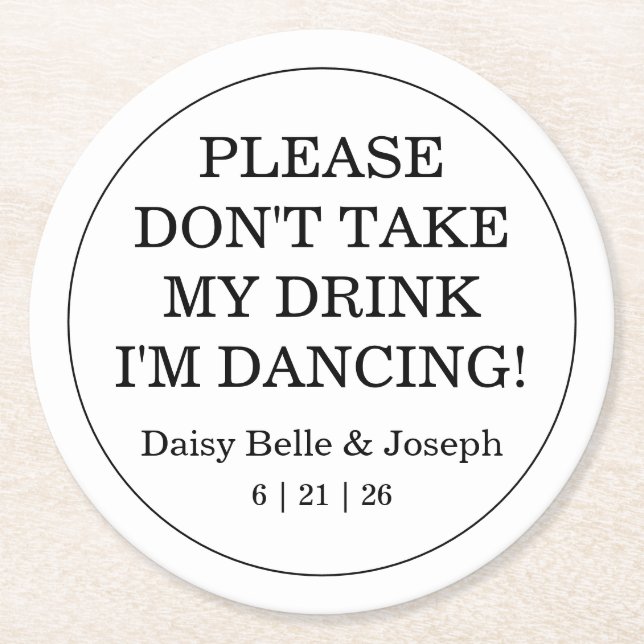 Mediterranean Lemons Blue Mosaic Tile Wedding Round Paper Coaster (Front)