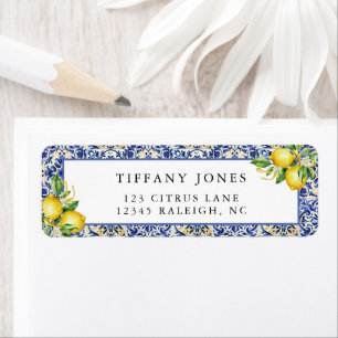 Mediterranean Lemons Bridal Shower Return Address