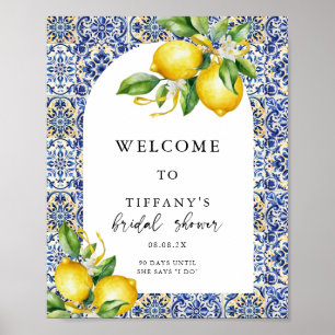 Mediterranean  Lemons Bridal Shower Welcome Sign