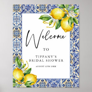 Mediterranean  Lemons Bridal Shower Welcome Sign