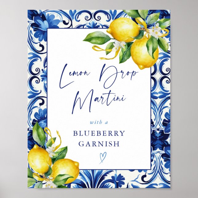 Mediterranean Lemons  Lemon Drop Martini Sign (Front)