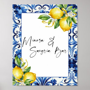 Mediterranean Lemons Mimosa Sangria Bar Sign